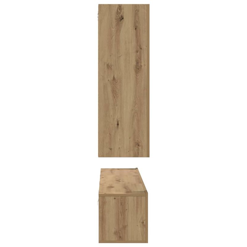 Casa si Gradina - Mobilier - Comode si corpuri - Comode - Set comoda TV cu raft 4 pcs stejar artizanal 30.5 x 30 x 90 cm - Infinity.ro
