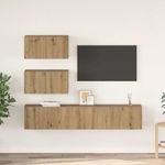 Casa si Gradina - Mobilier - Comode si corpuri - Comode - Set comoda TV Pe perete 4 pcs stejar artizanal 80 x 30 x 30 cm - Infinity.ro
