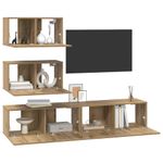 Casa si Gradina - Mobilier - Comode si corpuri - Comode - Set comoda TV Pe perete 4 pcs stejar artizanal 80 x 30 x 30 cm - Infinity.ro
