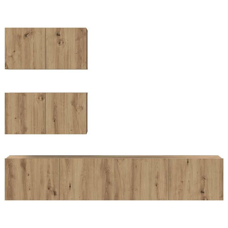 Casa si Gradina - Mobilier - Comode si corpuri - Comode - Set comoda TV Pe perete 4 pcs stejar artizanal 80 x 30 x 30 cm - Infinity.ro