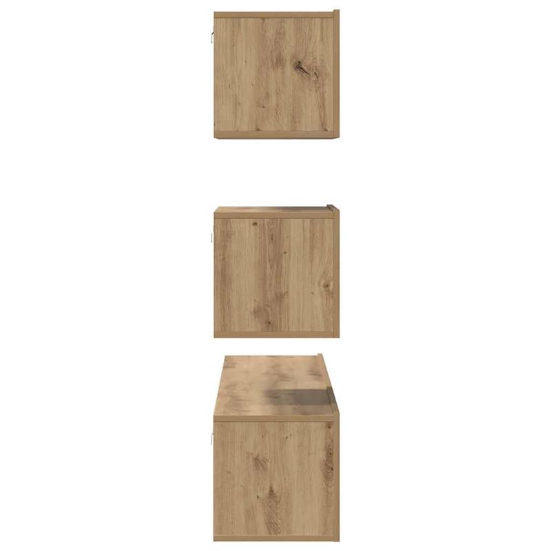 Casa si Gradina - Mobilier - Comode si corpuri - Comode - Set comoda TV Pe perete 4 pcs stejar artizanal 80 x 30 x 30 cm - Infinity.ro