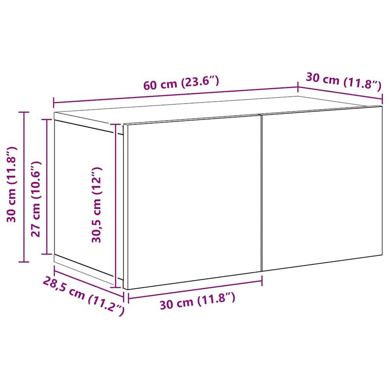 Casa si Gradina - Mobilier - Comode si corpuri - Comode - Set comoda TV Pe perete 4 pcs stejar artizanal 80 x 30 x 30 cm - Infinity.ro