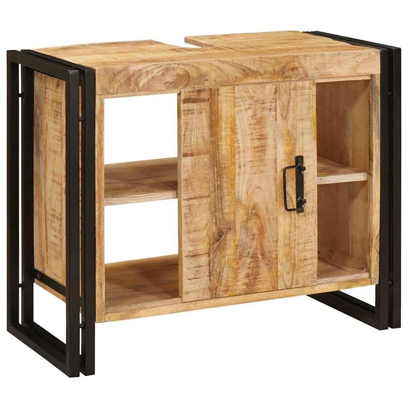 Casa si Gradina - Mobilier - Mobilier baie - Comode baie - Comoda pentru chiuveta de baie cu usa Lemn Solid de Mango, Fier - Infinity.ro