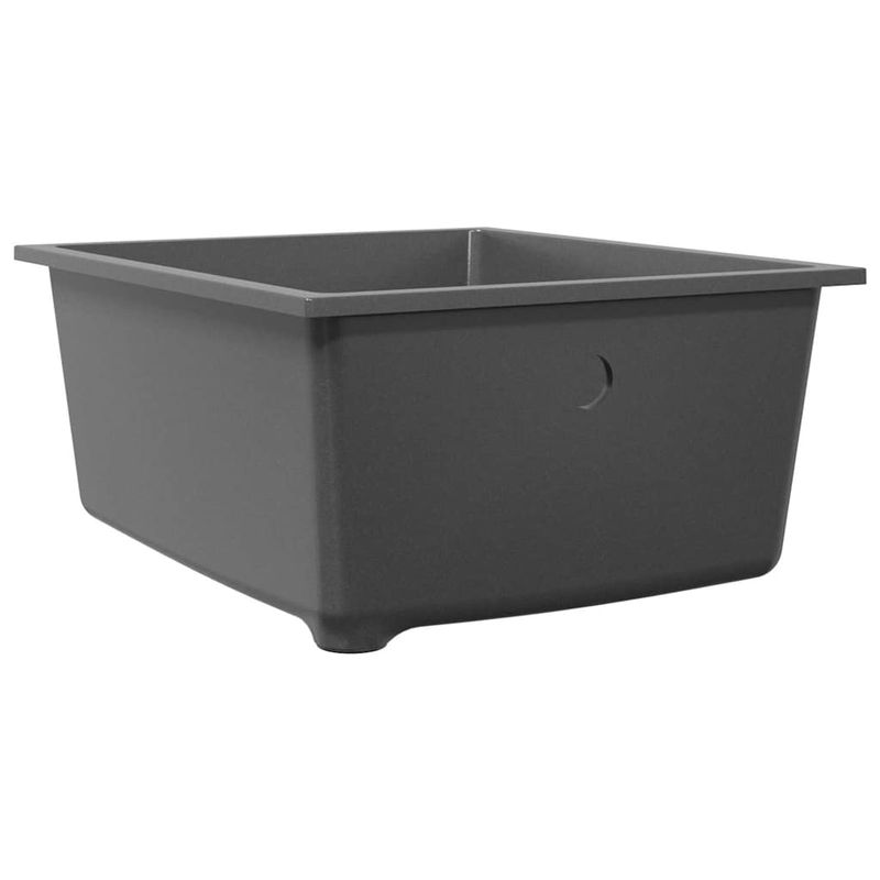 Casa si Gradina - Sanitare - Chiuveta bucatarie si accesorii - Chiuvete bucatarie - Chiuveta de bucatarie cu orificiu de suprasarcina din granit gri - Infinity.ro