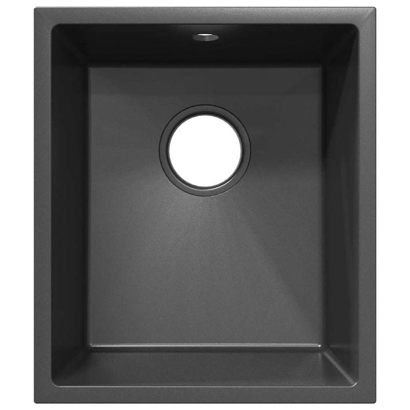 Casa si Gradina - Sanitare - Chiuveta bucatarie si accesorii - Chiuvete bucatarie - Chiuveta de bucatarie cu orificiu de suprasarcina din granit gri - Infinity.ro