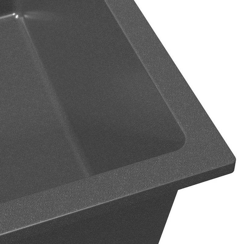 Casa si Gradina - Sanitare - Chiuveta bucatarie si accesorii - Chiuvete bucatarie - Chiuveta de bucatarie cu orificiu de suprasarcina din granit gri - Infinity.ro