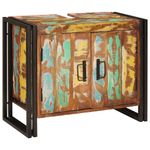Casa si Gradina - Mobilier - Mobilier baie - Corpuri baie - Dulap pentru chiuveta de baie cu usa Lemn Solid Recuperat, Fier - Infinity.ro