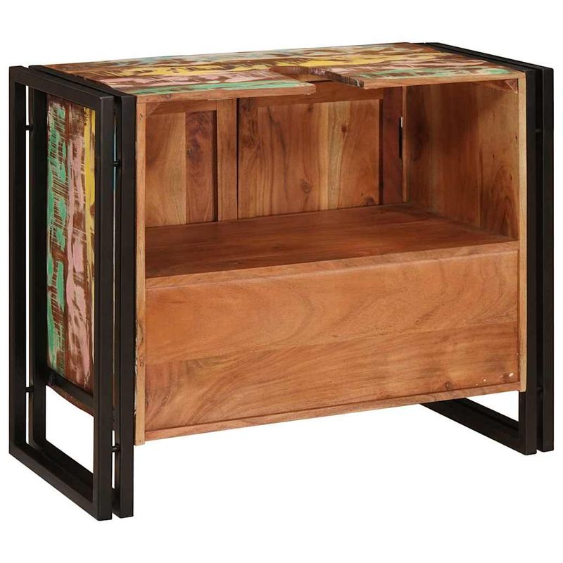 Casa si Gradina - Mobilier - Mobilier baie - Corpuri baie - Dulap pentru chiuveta de baie cu usa Lemn Solid Recuperat, Fier - Infinity.ro