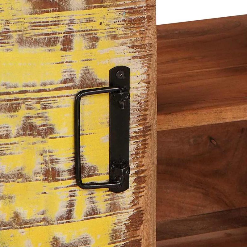 Casa si Gradina - Mobilier - Mobilier baie - Corpuri baie - Dulap pentru chiuveta de baie cu usa Lemn Solid Recuperat, Fier - Infinity.ro