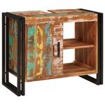 Casa si Gradina - Mobilier - Mobilier baie - Corpuri baie - Dulap pentru chiuveta de baie cu usa Lemn Solid Recuperat, Fier - Infinity.ro