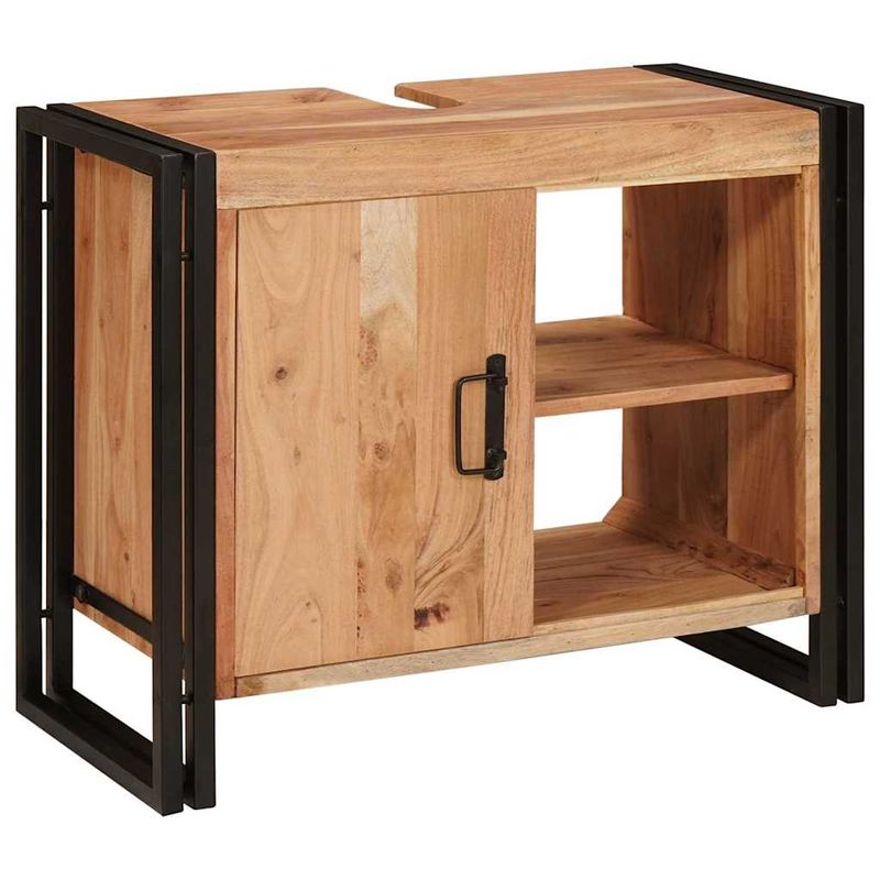 Casa si Gradina - Mobilier - Mobilier baie - Corpuri baie - Dulap pentru chiuveta de baie cu usa Lemn Solid de Acacia, Fier - Infinity.ro