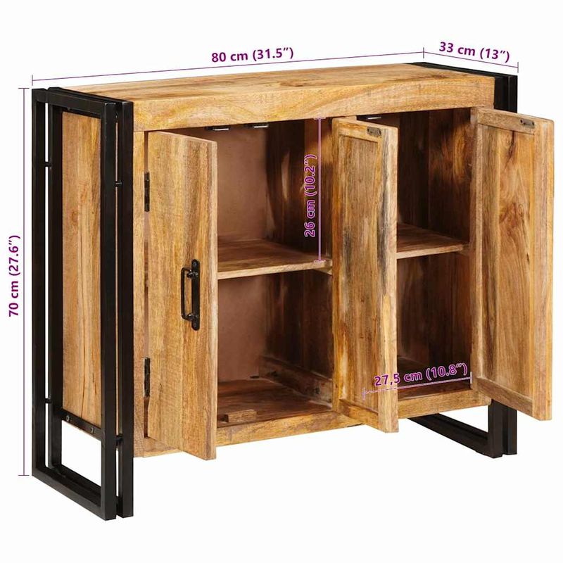 Casa si Gradina - Mobilier - Comode si corpuri - Comode - Bufet cu raft Altele cu depozitare cu usa Maro 80 x 33 x 70 cm Lemn masiv de mango - Infinity.ro