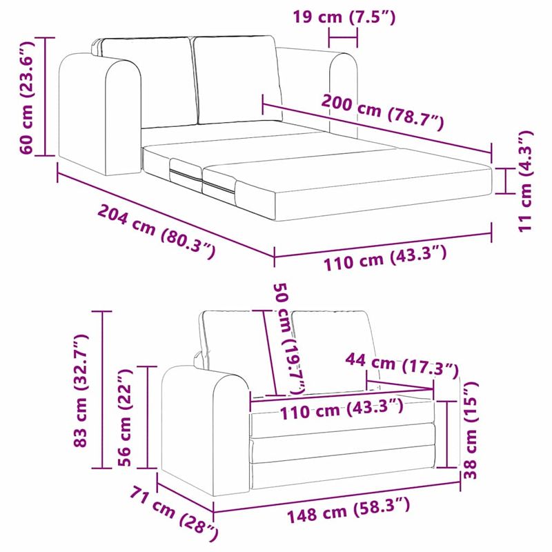 Casa si Gradina - Mobilier - Canapele si coltare - Canapele - Canapea Pat 2 in 1 Albastra 148x71x83 cm Catifea - Infinity.ro