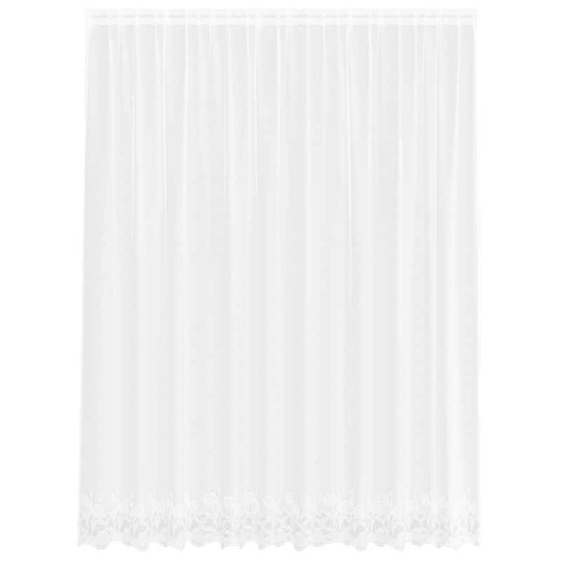 Casa si Gradina - Textile si covoare - Perdele si draperii - Perdele - Cortina din Dantela cu perdele Floral Alb 300 x 200 cm Poliester - Infinity.ro