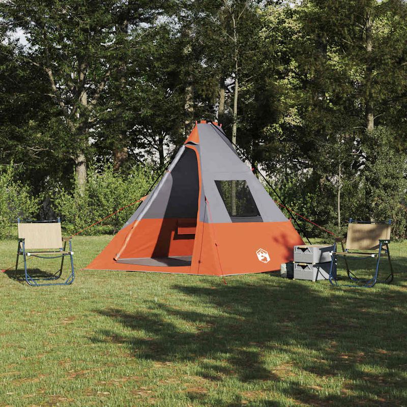 Sport si Outdoor - Camping - Corturi camping - Cort cu acoperis Altele Gri si Portocaliu si Negru 383 x 338 x 217 cm - Infinity.ro