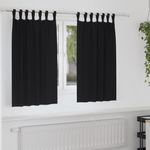 Casa si Gradina - Textile si covoare - Perdele si draperii - Perdele - Perdele opace cu perdele 2 pcs Negru 140 x 140 cm Poliester - Infinity.ro