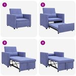 Casa si Gradina - Mobilier - Scaune si fotolii - Fotolii - Fotoliu 3 in 1 Convertible Albastru Jeans - Infinity.ro
