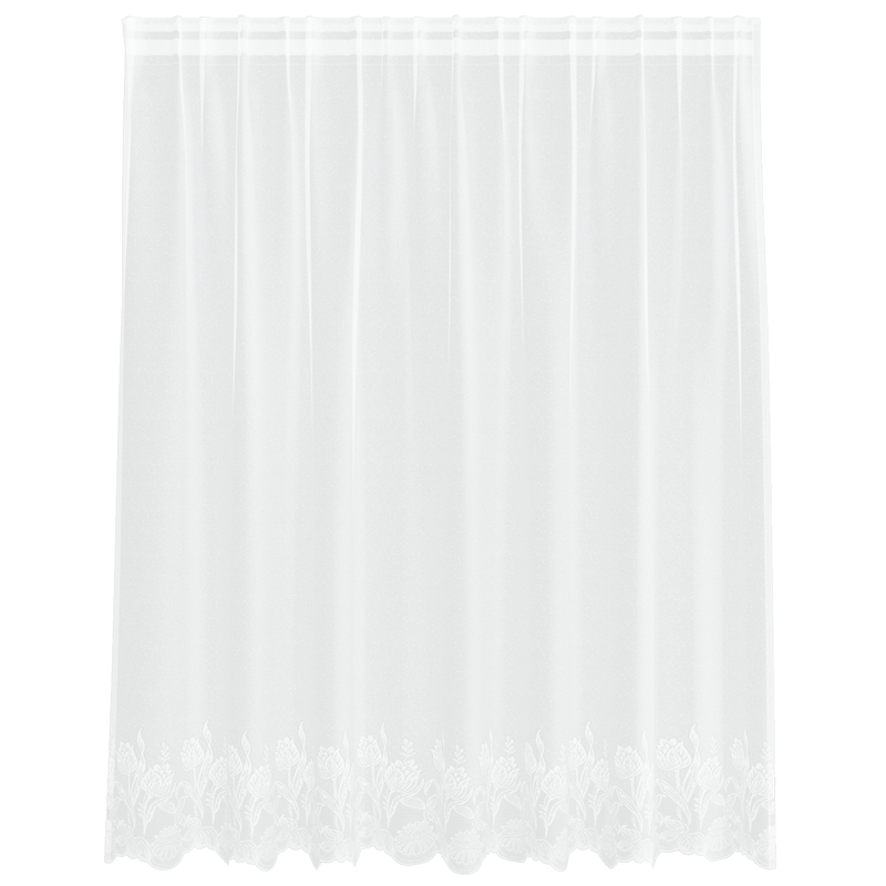 Casa si Gradina - Textile si covoare - Perdele si draperii - Perdele - Cortina din Dantela cu perdele Floral Alb 200 x 160 cm Poliester - Infinity.ro