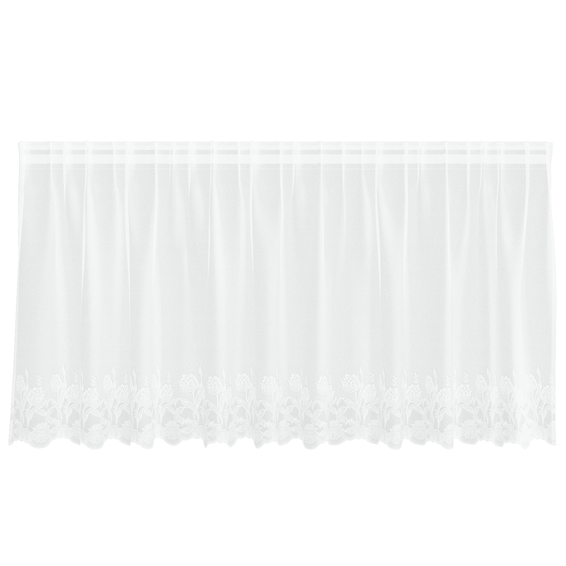 Casa si Gradina - Textile si covoare - Perdele si draperii - Perdele - Cortina din Dantela cu perdele Floral Alb 300 x 120 cm Poliester - Infinity.ro