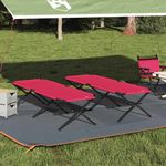 Sport si Outdoor - Camping - Mobilier pentru camping - Alte piese de mobilier pentru camping - Paturi Pliabile pentru Soare 2 piese cu Geanta de Transport Rosu 600D Oxford - Infinity.ro
