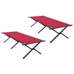 Sport si Outdoor - Camping - Mobilier pentru camping - Alte piese de mobilier pentru camping - Paturi Pliabile pentru Soare 2 piese cu Geanta de Transport Rosu 600D Oxford - Infinity.ro