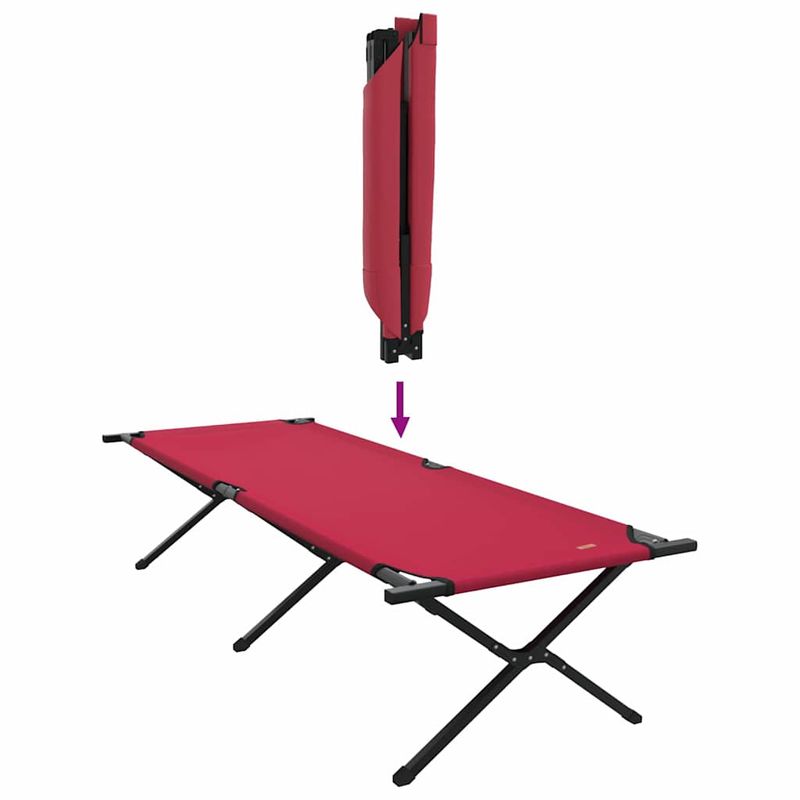 Sport si Outdoor - Camping - Mobilier pentru camping - Alte piese de mobilier pentru camping - Paturi Pliabile pentru Soare 2 piese cu Geanta de Transport Rosu 600D Oxford - Infinity.ro