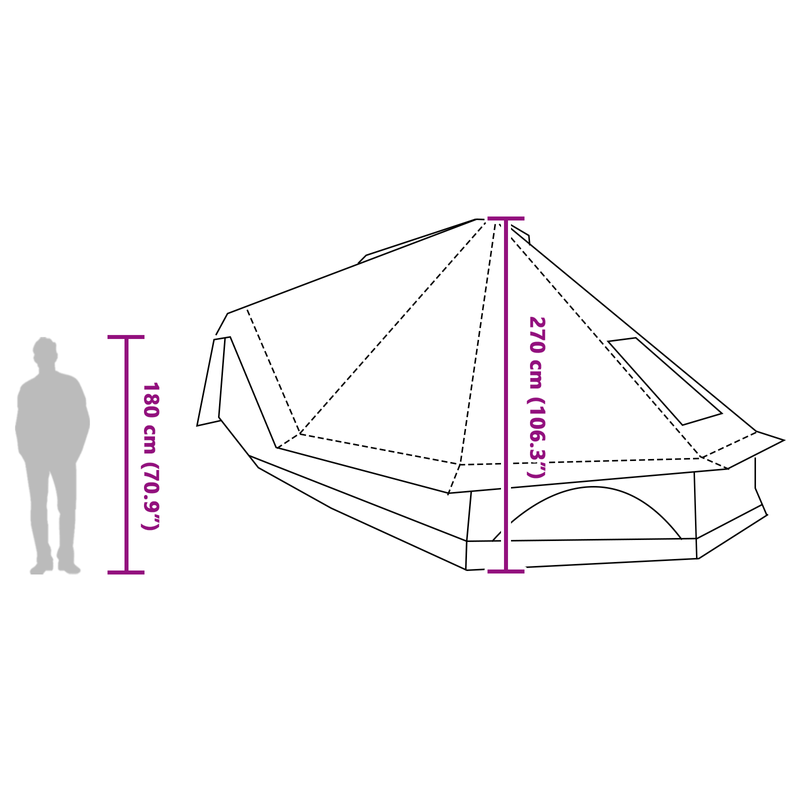 Sport si Outdoor - Camping - Corturi camping - Cort pentru Familie Tipi Verde 10 Persoane Impermeabil - Infinity.ro