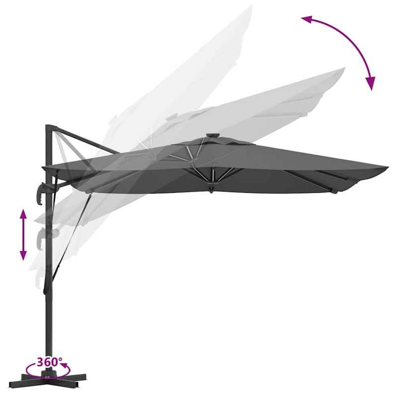 Casa si Gradina - Gradina si terasa - Umbrele si pavilioane - Umbrele - Parasol Roma cu brat articulat 286 x 285 x 270 cm Aluminiu - Infinity.ro