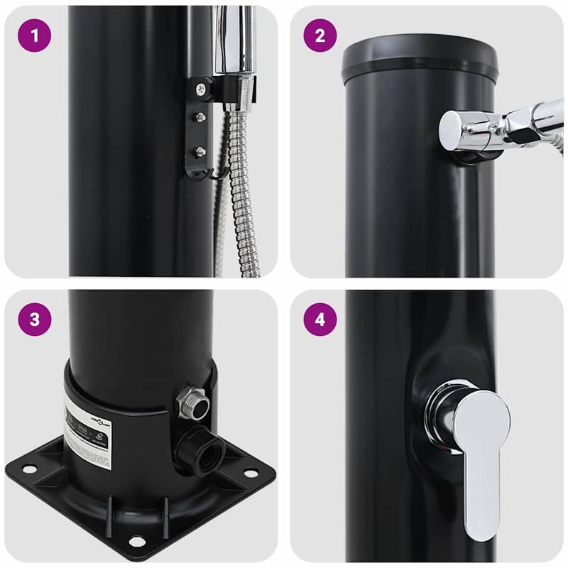 Casa si Gradina - Gradina si terasa - Piscine si accesorii - Accesorii piscine - Dus Solar de Exterior cu Cap de Dus Portabil, 217 cm, 20 L - Infinity.ro