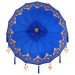Casa si Gradina - Gradina si terasa - Umbrele si pavilioane - Umbrele - Parasol Balinez Altele albastru x 260 cm Bumbac si lemn masiv - Infinity.ro