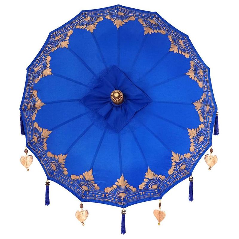 Casa si Gradina - Gradina si terasa - Umbrele si pavilioane - Umbrele - Parasol Balinez Altele albastru x 260 cm Bumbac si lemn masiv - Infinity.ro