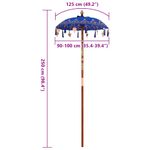 Casa si Gradina - Gradina si terasa - Umbrele si pavilioane - Umbrele - Parasol Balinez Altele albastru x 260 cm Bumbac si lemn masiv - Infinity.ro
