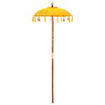 Casa si Gradina - Gradina si terasa - Umbrele si pavilioane - Umbrele - Parasol Balinez Altele Galben x 260 cm Bumbac si lemn masiv - Infinity.ro