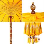 Casa si Gradina - Gradina si terasa - Umbrele si pavilioane - Umbrele - Parasol Balinez Altele Galben x 260 cm Bumbac si lemn masiv - Infinity.ro