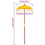 Casa si Gradina - Gradina si terasa - Umbrele si pavilioane - Umbrele - Parasol Balinez Altele Galben x 260 cm Bumbac si lemn masiv - Infinity.ro
