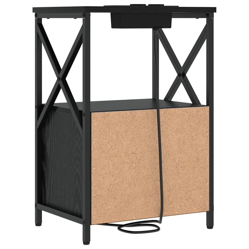 Casa si Gradina - Mobilier - Comode si corpuri - Noptiere - Cabinet de noptiere cu statie de incarcare 2 pcs Stejar negru - Infinity.ro