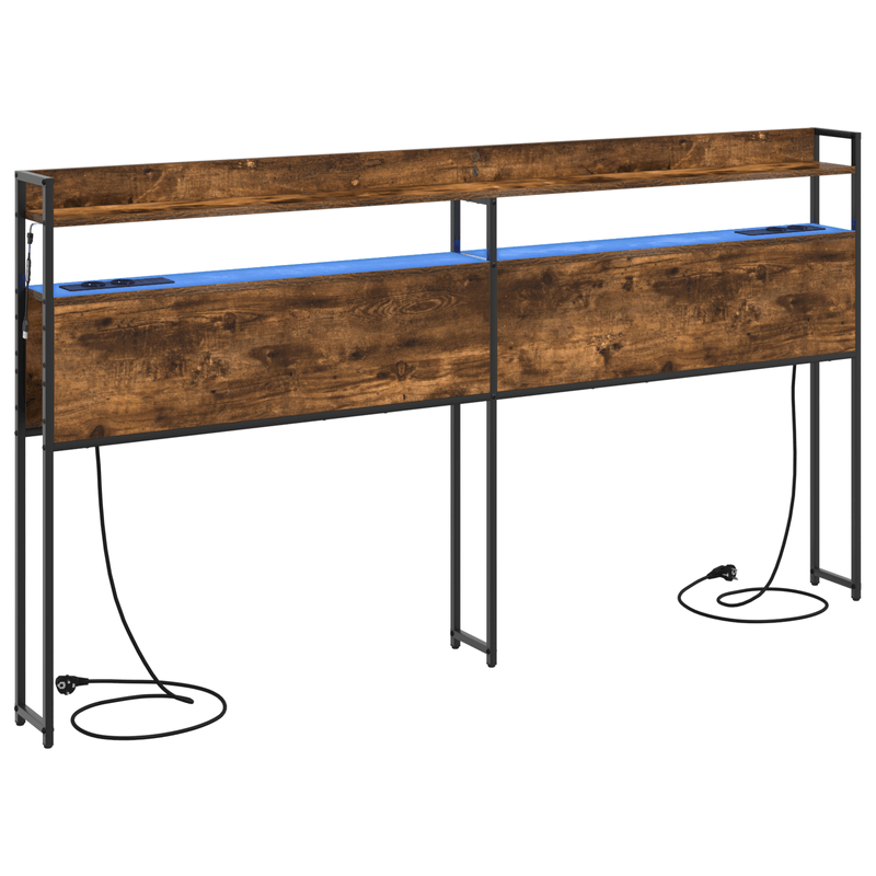 Casa si Gradina - Mobilier - Paturi si accesorii - Accesorii paturi - Tablie de pat cu LED, negru, 183x16x118/128 cm, catifea - Infinity.ro