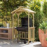 Casa si Gradina - Gradina si terasa - Casute de gradina - Adapost BBQ 133.5x63x200 cm din Lemn de Pin Impregnat - Infinity.ro