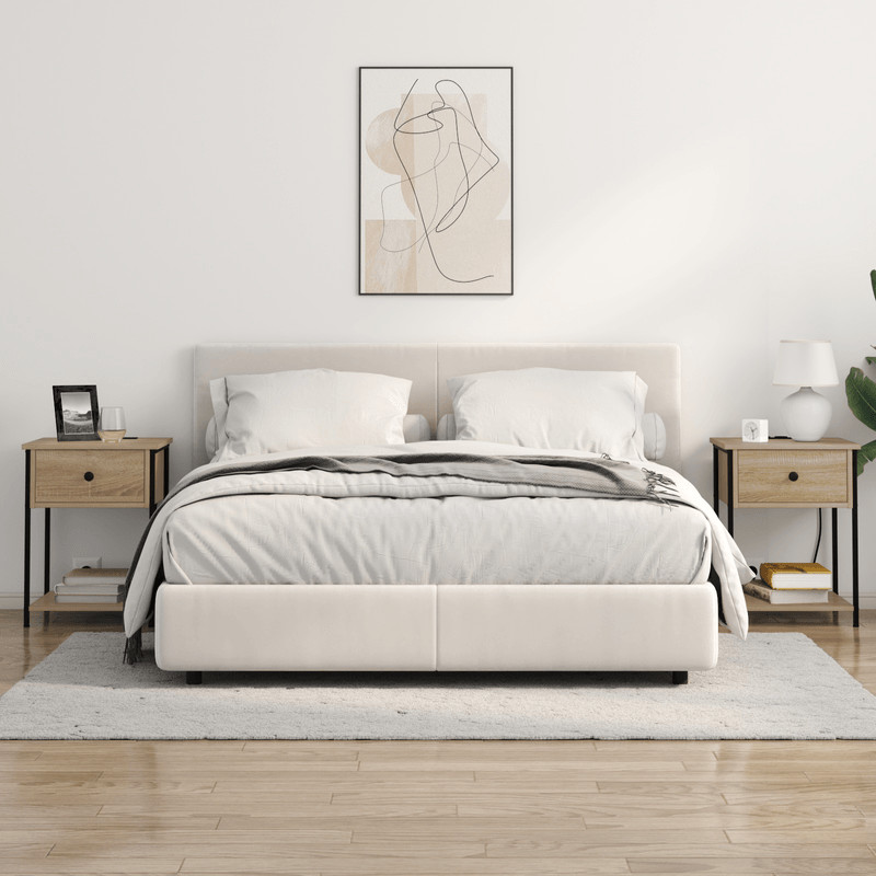 Casa si Gradina - Mobilier - Comode si corpuri - Noptiere - Cabinet de noptiere cu statie de incarcare 2 pcs Stejar sonoma - Infinity.ro