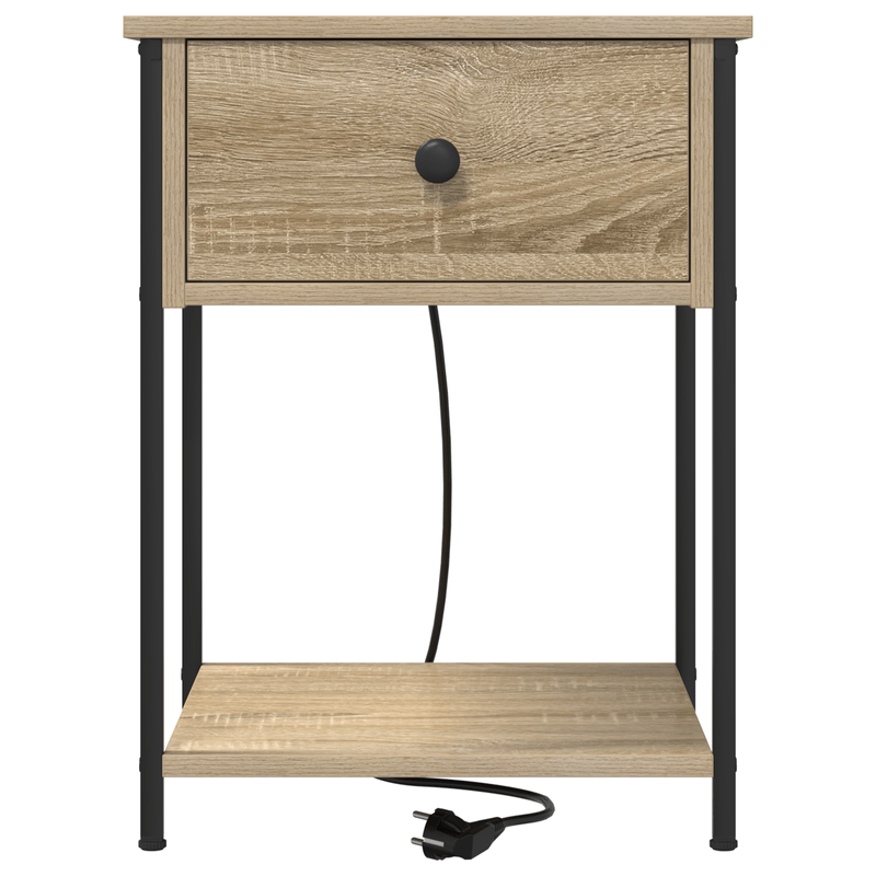 Casa si Gradina - Mobilier - Comode si corpuri - Noptiere - Cabinet de noptiere cu statie de incarcare 2 pcs Stejar sonoma - Infinity.ro