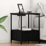 Casa si Gradina - Mobilier - Comode si corpuri - Noptiere - Cabinet de noptiere cu statie de incarcare 2 pcs Stejar negru - Infinity.ro