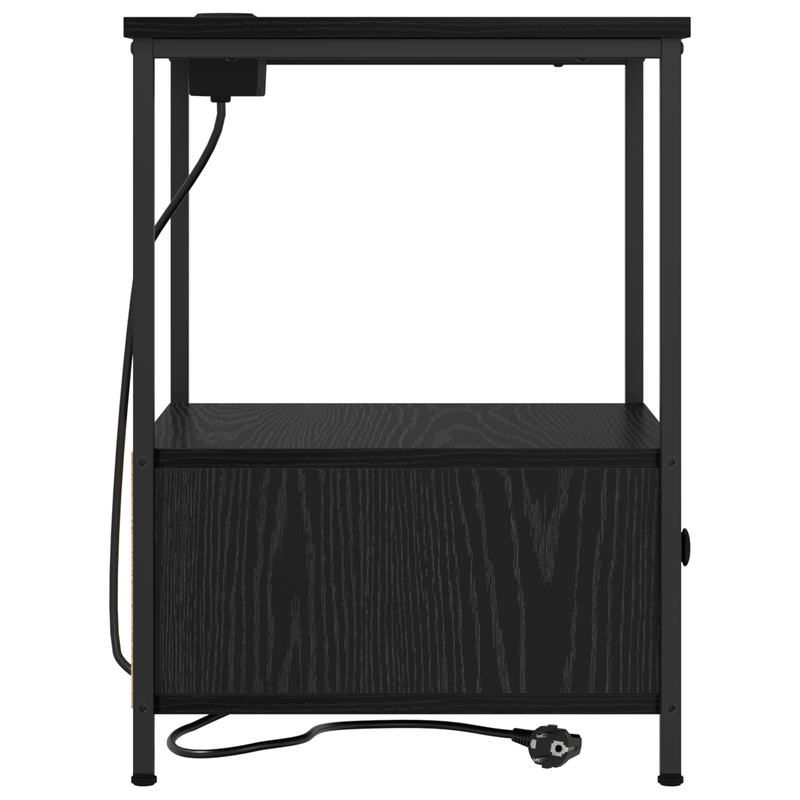 Casa si Gradina - Mobilier - Comode si corpuri - Noptiere - Cabinet de noptiere cu statie de incarcare 2 pcs Stejar negru - Infinity.ro