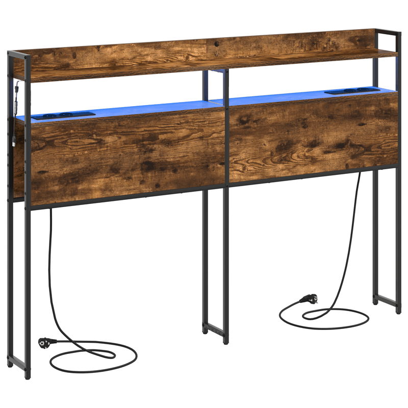Casa si Gradina - Mobilier - Paturi si accesorii - Accesorii paturi - Tablie de pat cu LED, negru, 183x16x118/128 cm, catifea - Infinity.ro