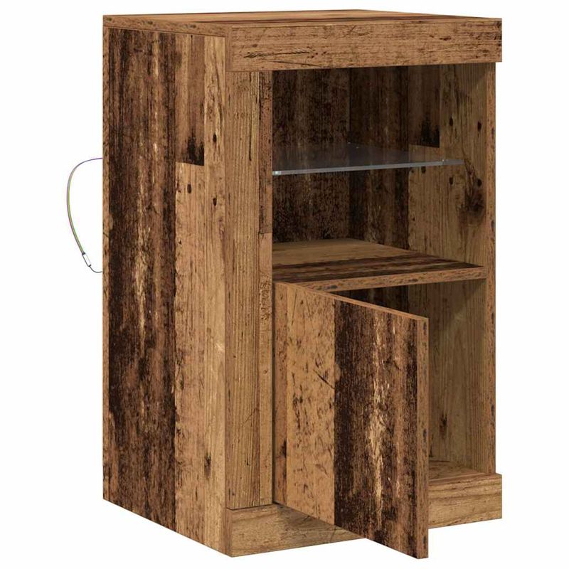 Casa si Gradina - Mobilier - Dulapuri si sifoniere - Dulapuri - Sertare cu lumini LED 2 buc Lemn vechi 41x37x67 cm - Infinity.ro