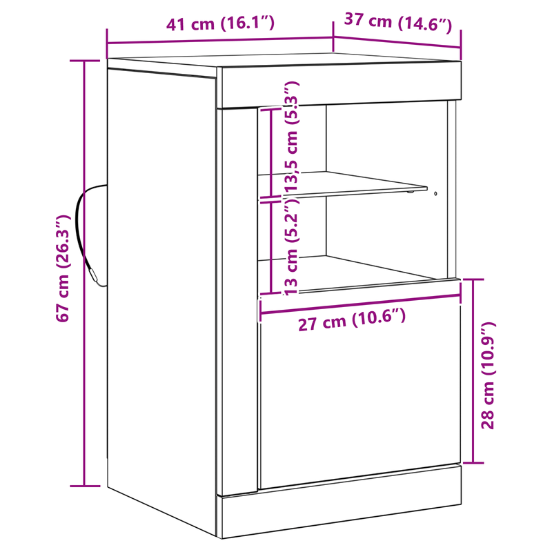 Casa si Gradina - Mobilier - Dulapuri si sifoniere - Dulapuri - Sertare cu lumini LED 2 buc Lemn vechi 41x37x67 cm - Infinity.ro