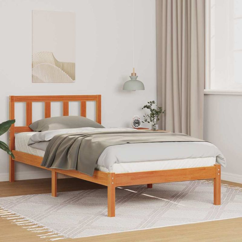 Casa si Gradina - Mobilier - Paturi si accesorii - Paturi - Cadru de pat Maro ceruit 100 x 200 cm Lemn de brad solid - Infinity.ro
