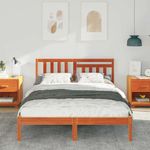 Casa si Gradina - Mobilier - Paturi si accesorii - Paturi - Cadru de pat Maro ceruit 140 x 190 cm Lemn de brad solid - Infinity.ro