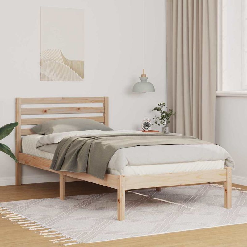 Casa si Gradina - Mobilier - Paturi si accesorii - Paturi - Cadru de pat cu headboard Maro 90 x 200 cm Lemn de brad solid - Infinity.ro