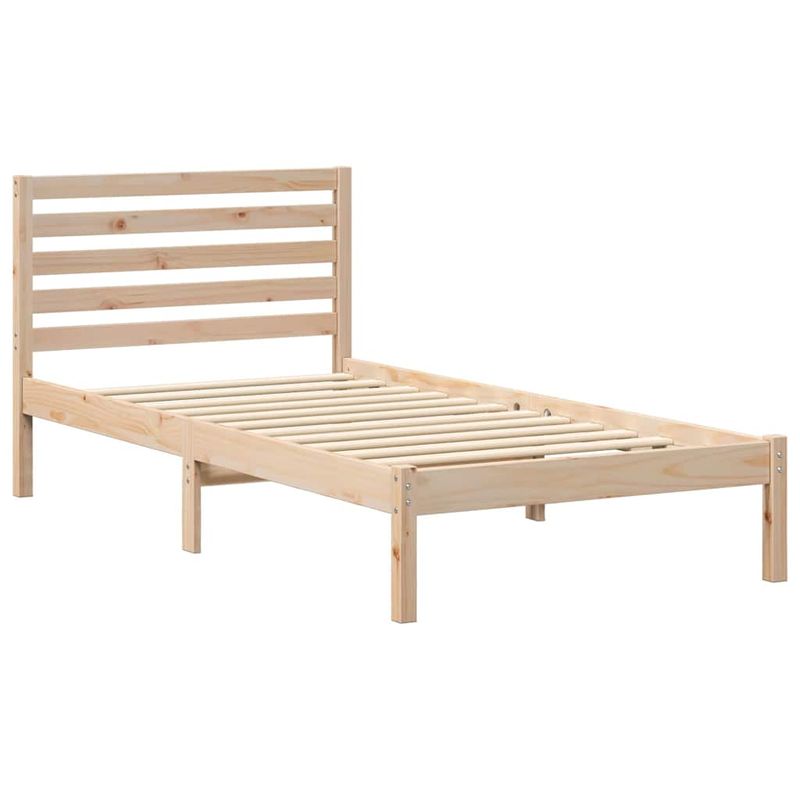 Casa si Gradina - Mobilier - Paturi si accesorii - Paturi - Cadru de pat cu headboard Maro 90 x 200 cm Lemn de brad solid - Infinity.ro