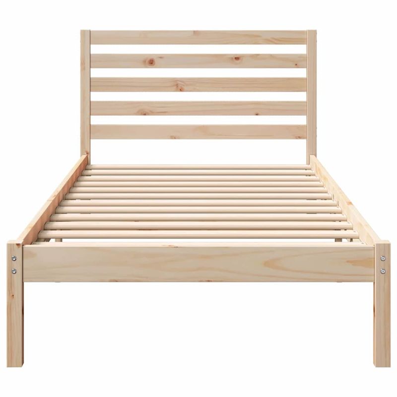Casa si Gradina - Mobilier - Paturi si accesorii - Paturi - Cadru de pat cu headboard Maro 90 x 200 cm Lemn de brad solid - Infinity.ro